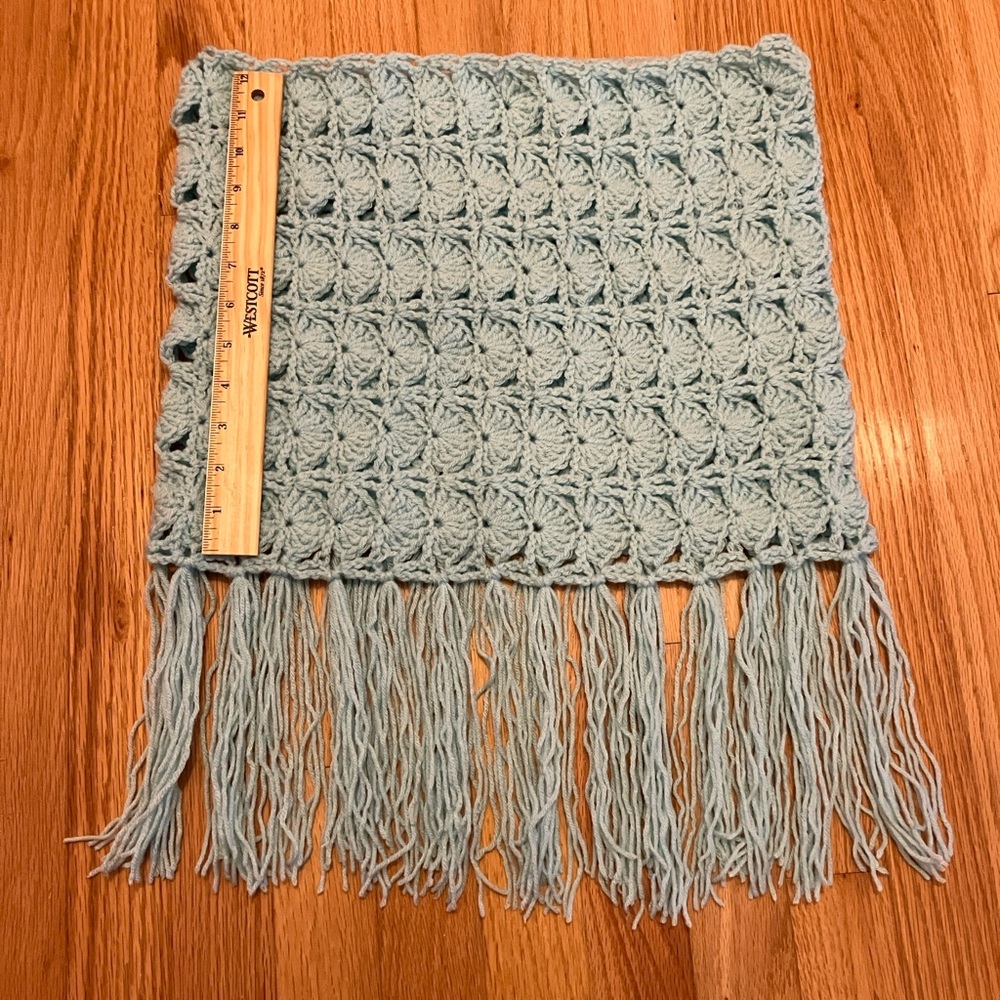 Lovely Handmade Crochet Fringe Cowl Scarf - Picture 2 of 10
